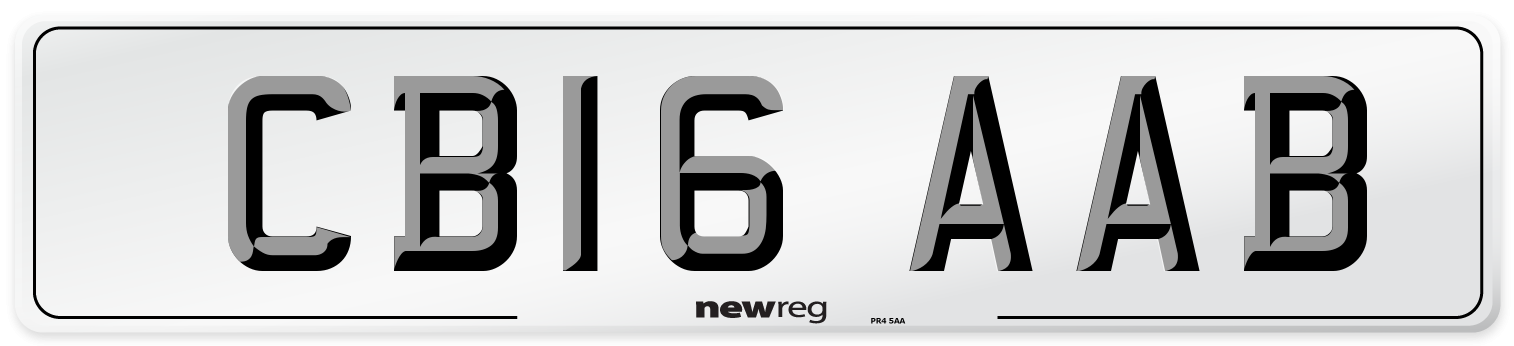 CB16 AAB Number Plate from New Reg